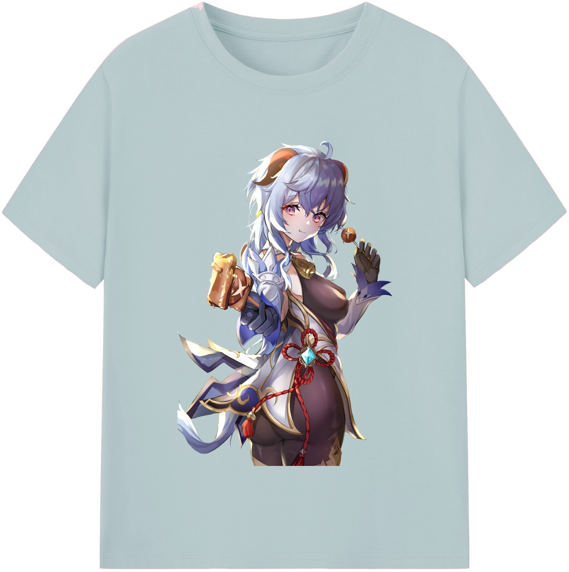 げんし神 甘雨 かんう genshin Ganyu 綿100％半袖Tシャツ（フロントプリント）